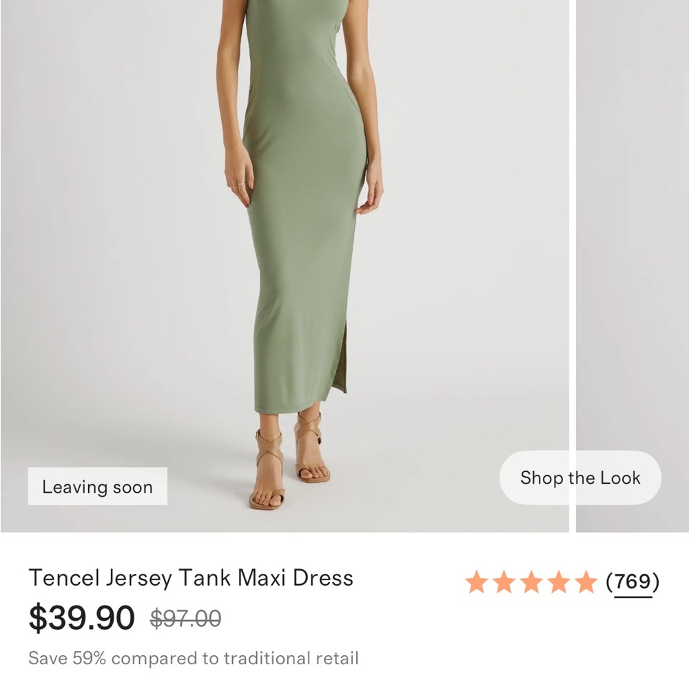 Quince Classic Olive Green  Dress